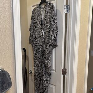 Fashion Nova Black and White Zebra Pattern dress